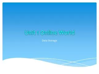 Unit 1 Online World