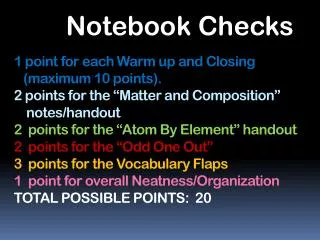 Notebook Checks