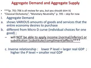 Aggregate Demand and Aggregate Supply