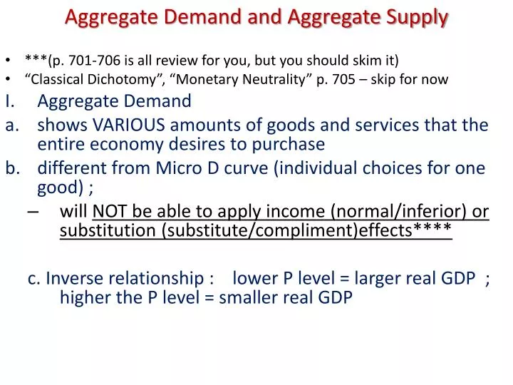 aggregate demand and aggregate supply