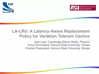 LA-LRU: A Latency-Aware Replacement Policy for Variation Tolerant Caches