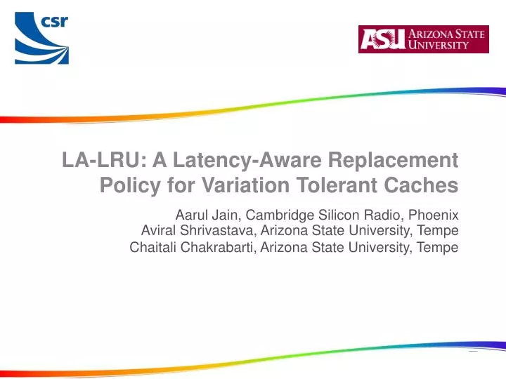 la lru a latency aware replacement policy for variation tolerant caches