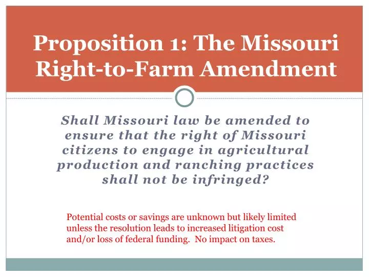 p roposition 1 the missouri right to farm amendment