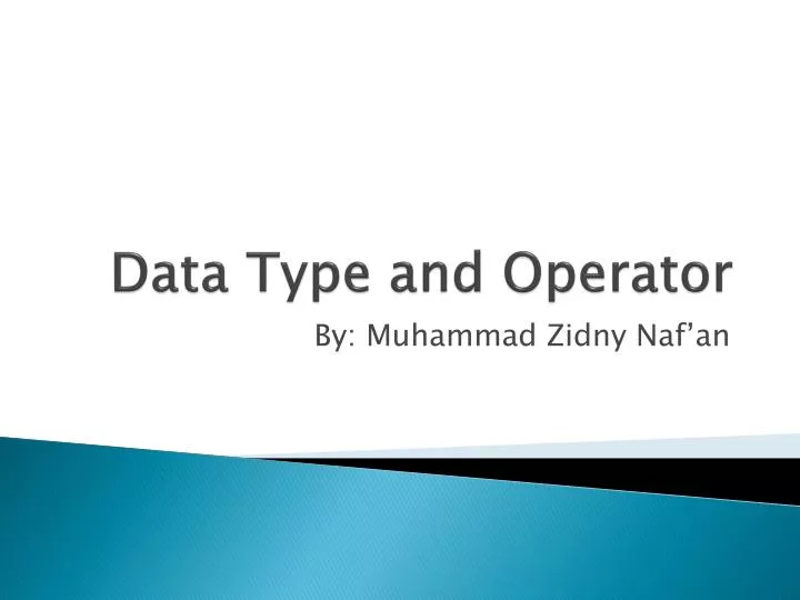 data type and operator