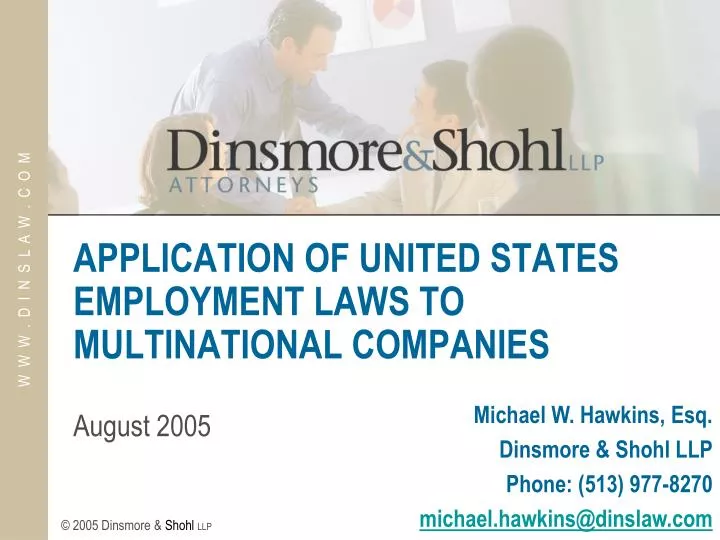 application of united states employment laws to multinational companies august 2005