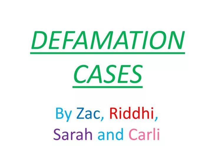 defamation cases