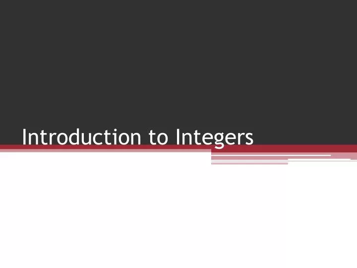 introduction to integers