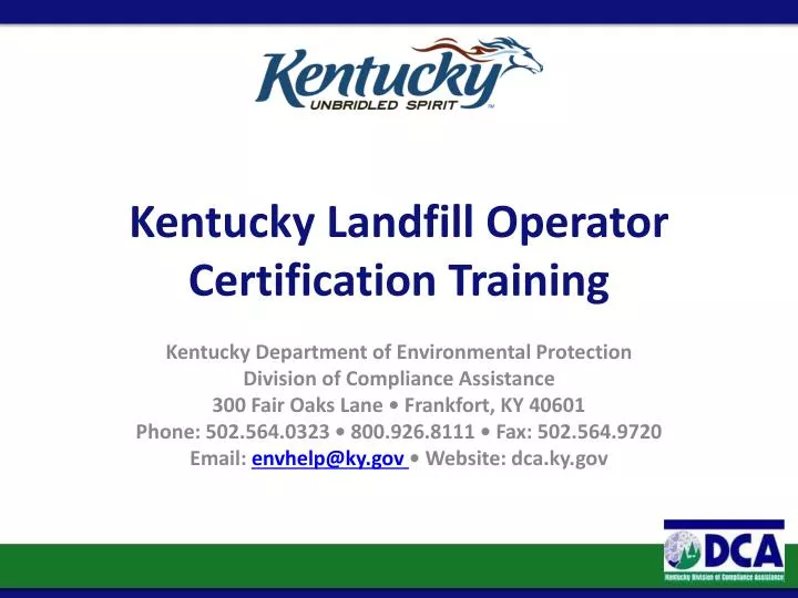 kentucky landfill operator certification training