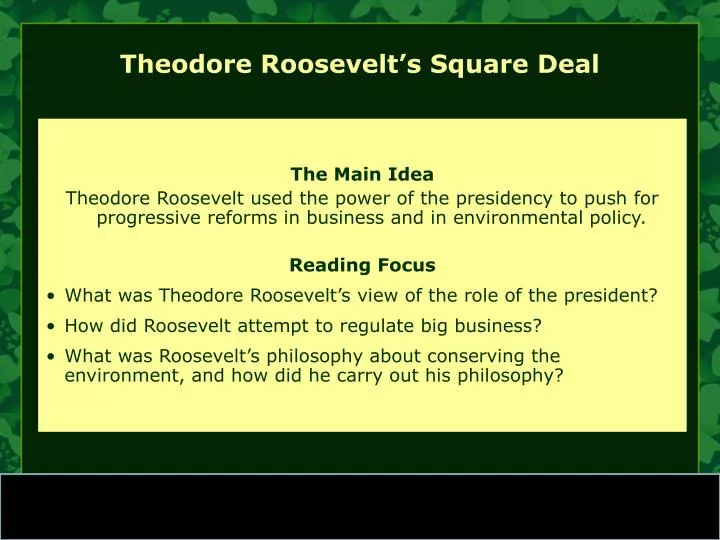 theodore roosevelt s square deal