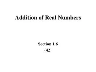 addition of real numbers