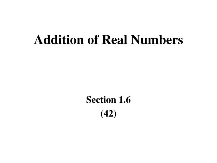 addition of real numbers