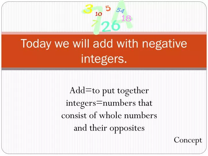 today we will add with negative integers