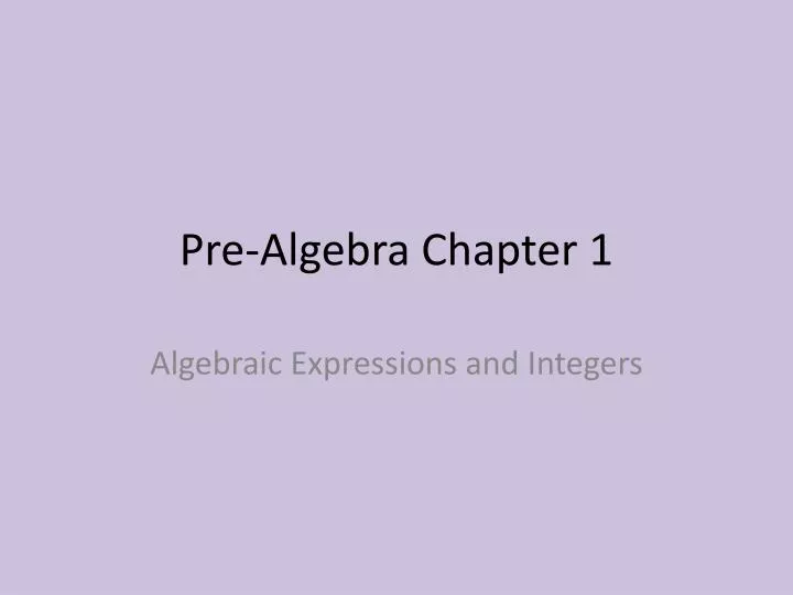 pre algebra chapter 1