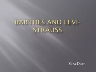 Barthes and Levi-Strauss