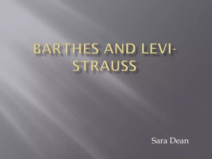 barthes and levi strauss