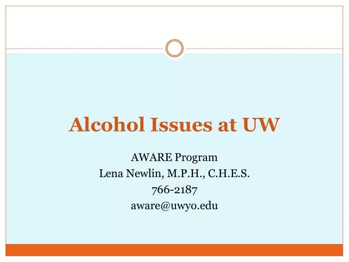 alcohol issues at uw