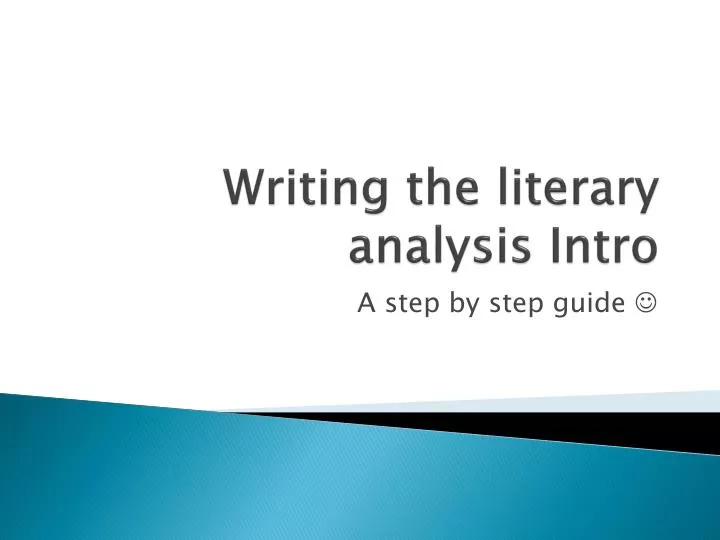 writing the literary analysis intro