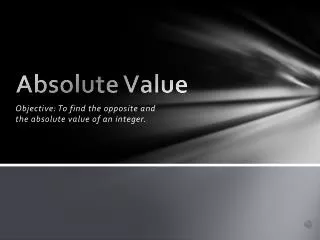 absolute value