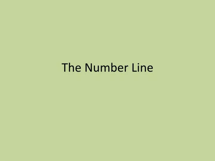 the number line