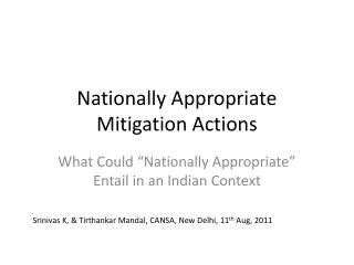 Nationally Appropriate Mitigation Actions