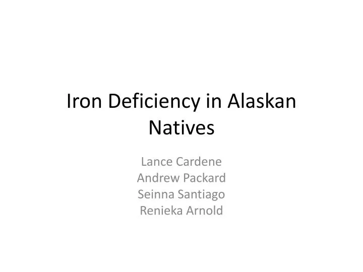 iron deficiency in alaskan natives