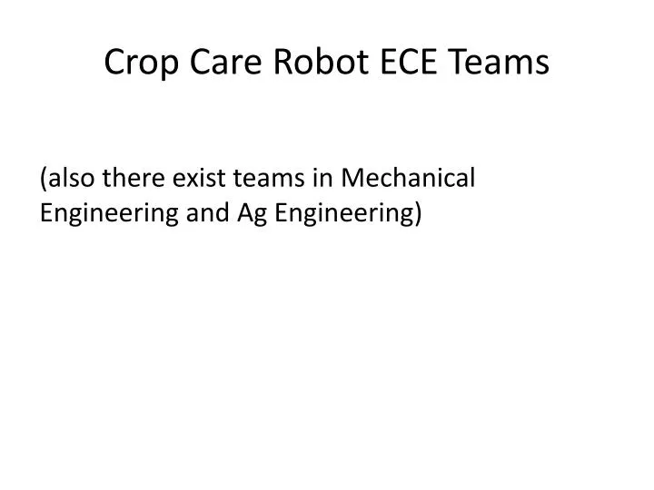 crop care robot ece teams