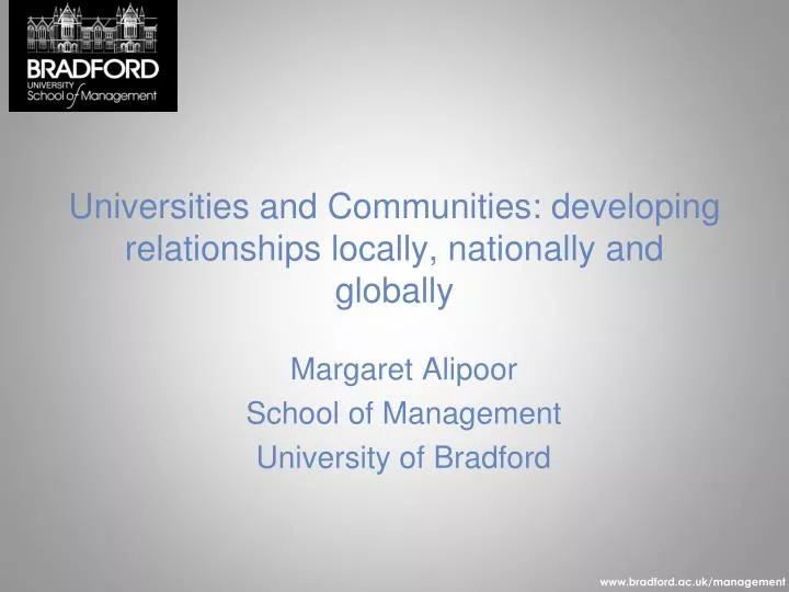 universities and communities developing relationships locally nationally and globally