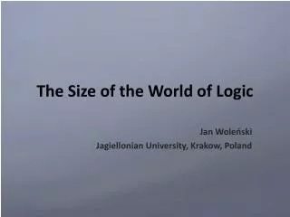 The Size of the World of Logic