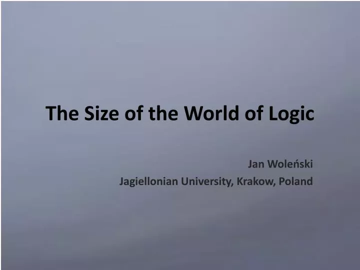 the size of the world of logic