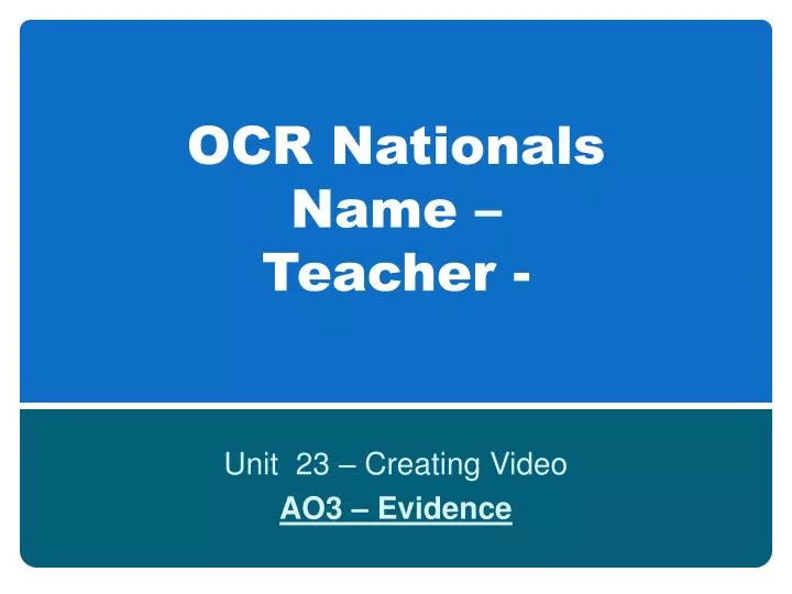 ocr nationals name teacher