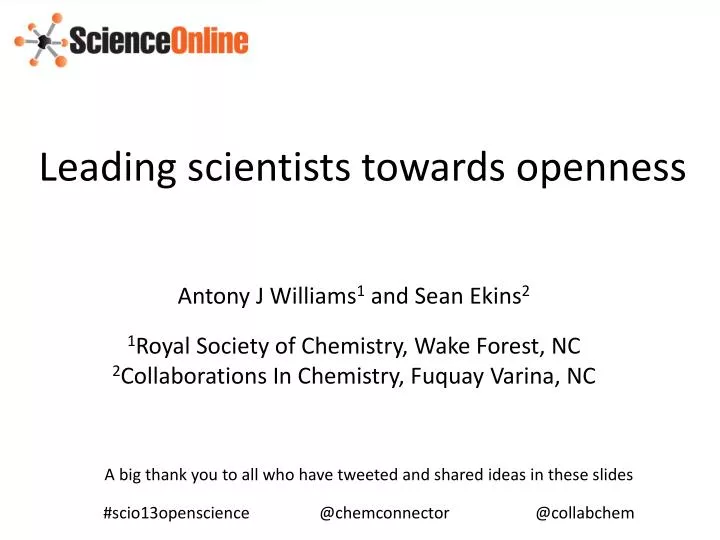 leading scientists towards openness