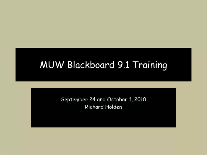 muw blackboard 9 1 training