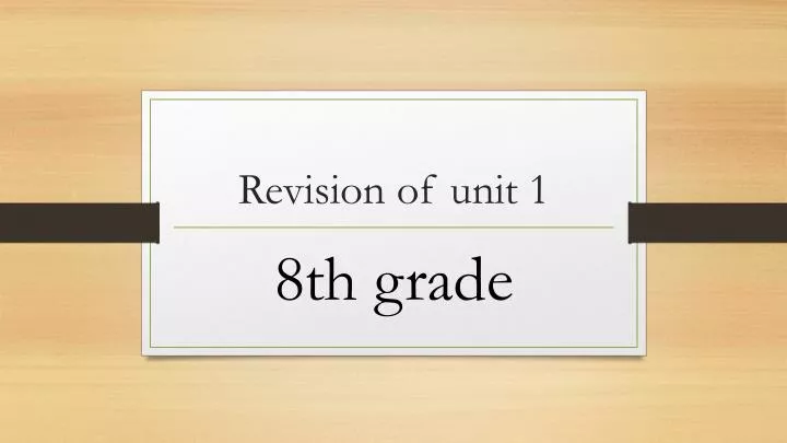revision of unit 1