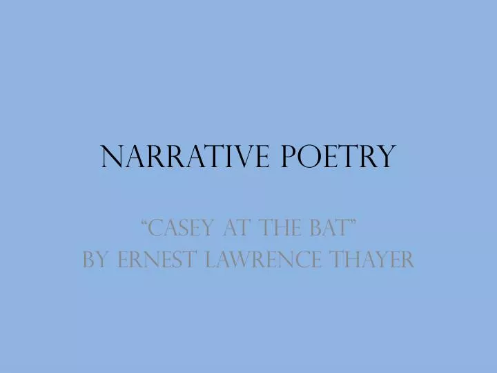 narrative poetry