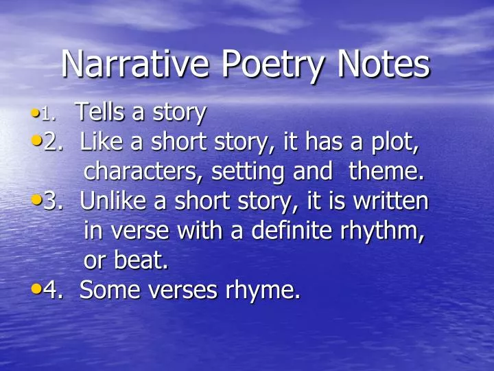 narrative poetry notes