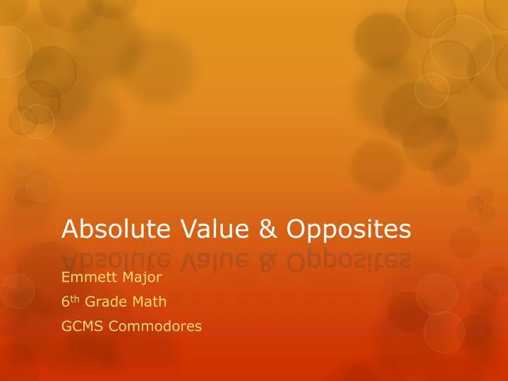 absolute value opposites