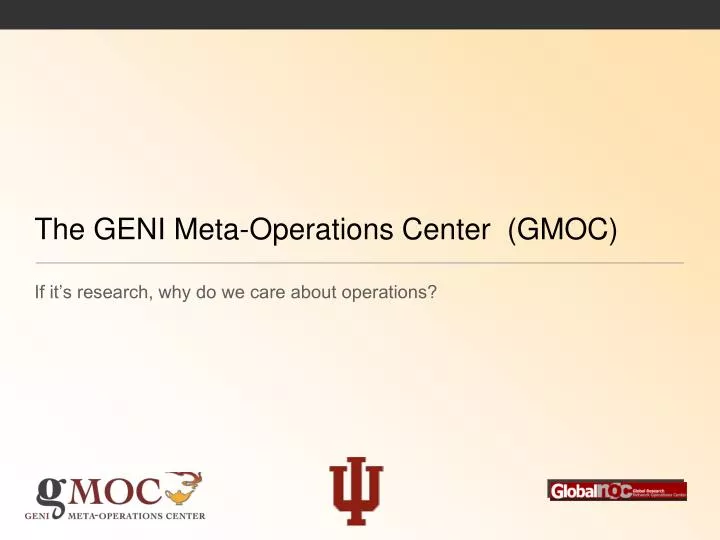 the geni meta operations center gmoc