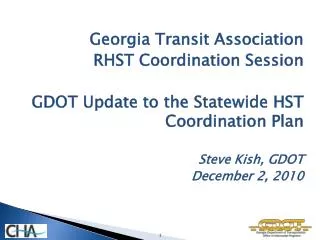 Georgia Transit Association RHST Coordination Session