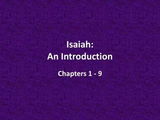 Isaiah: An Introduction