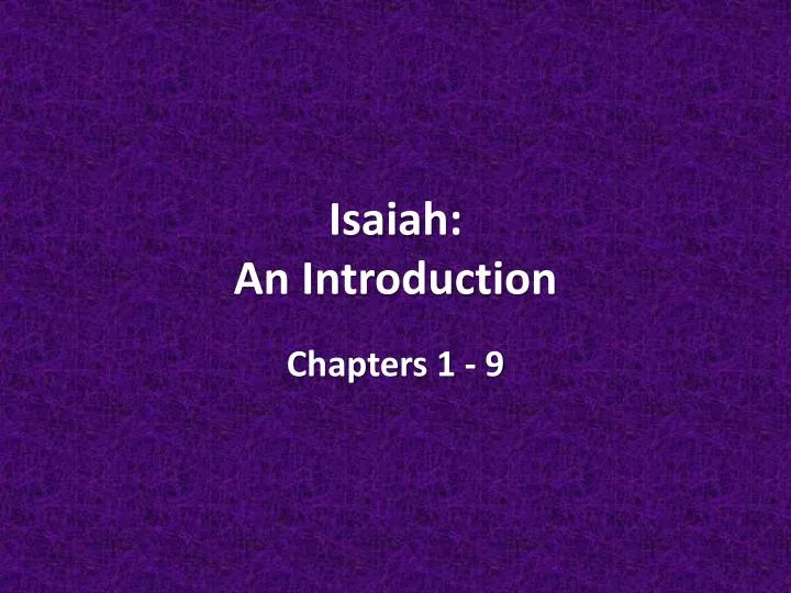 isaiah an introduction