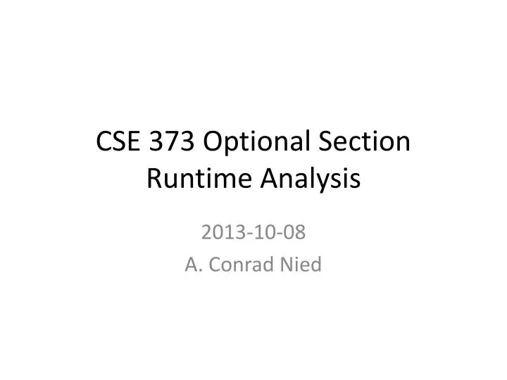 cse 373 optional section runtime analysis