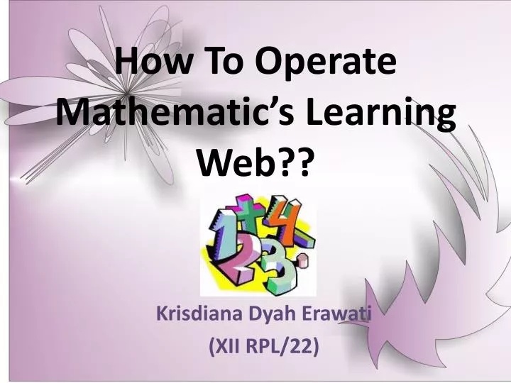 how to operate mathematic s learning web