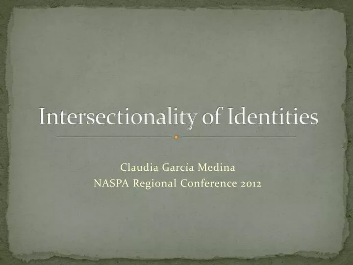 intersectionality of identities