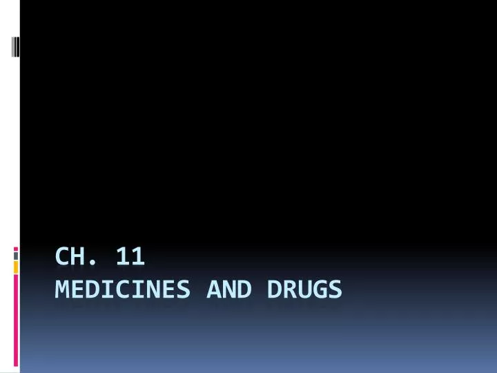 ch 11 medicines and drugs