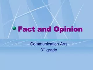 Fact and Opinion