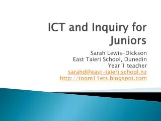 ICT and Inquiry for Juniors