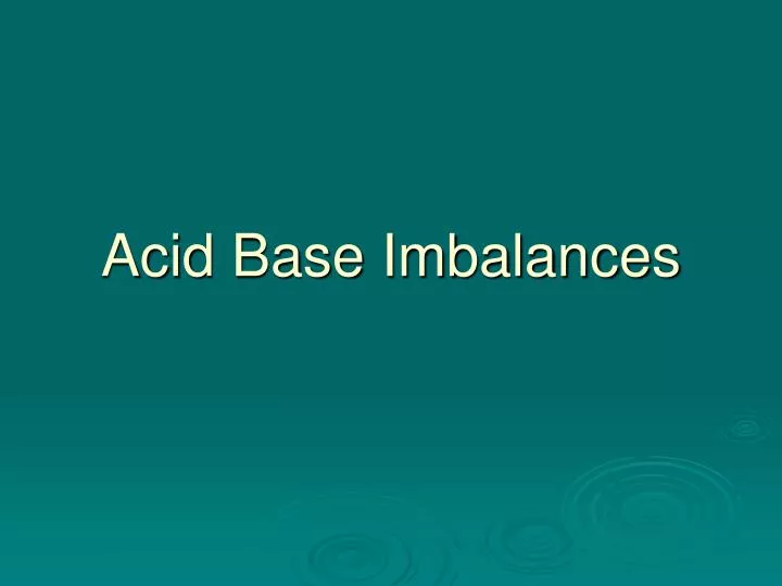 acid base imbalances