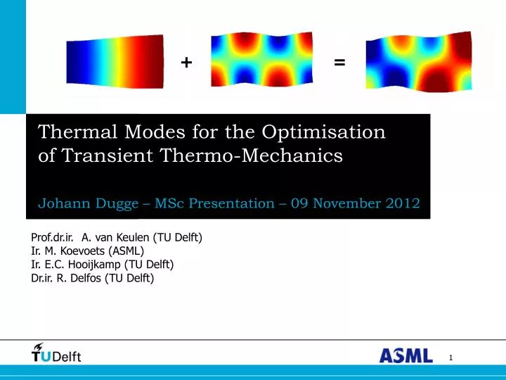thermal modes for the optimisation of transient thermo mechanics