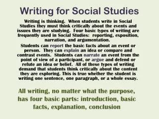 Writing for Social Studies