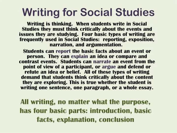 writing for social studies